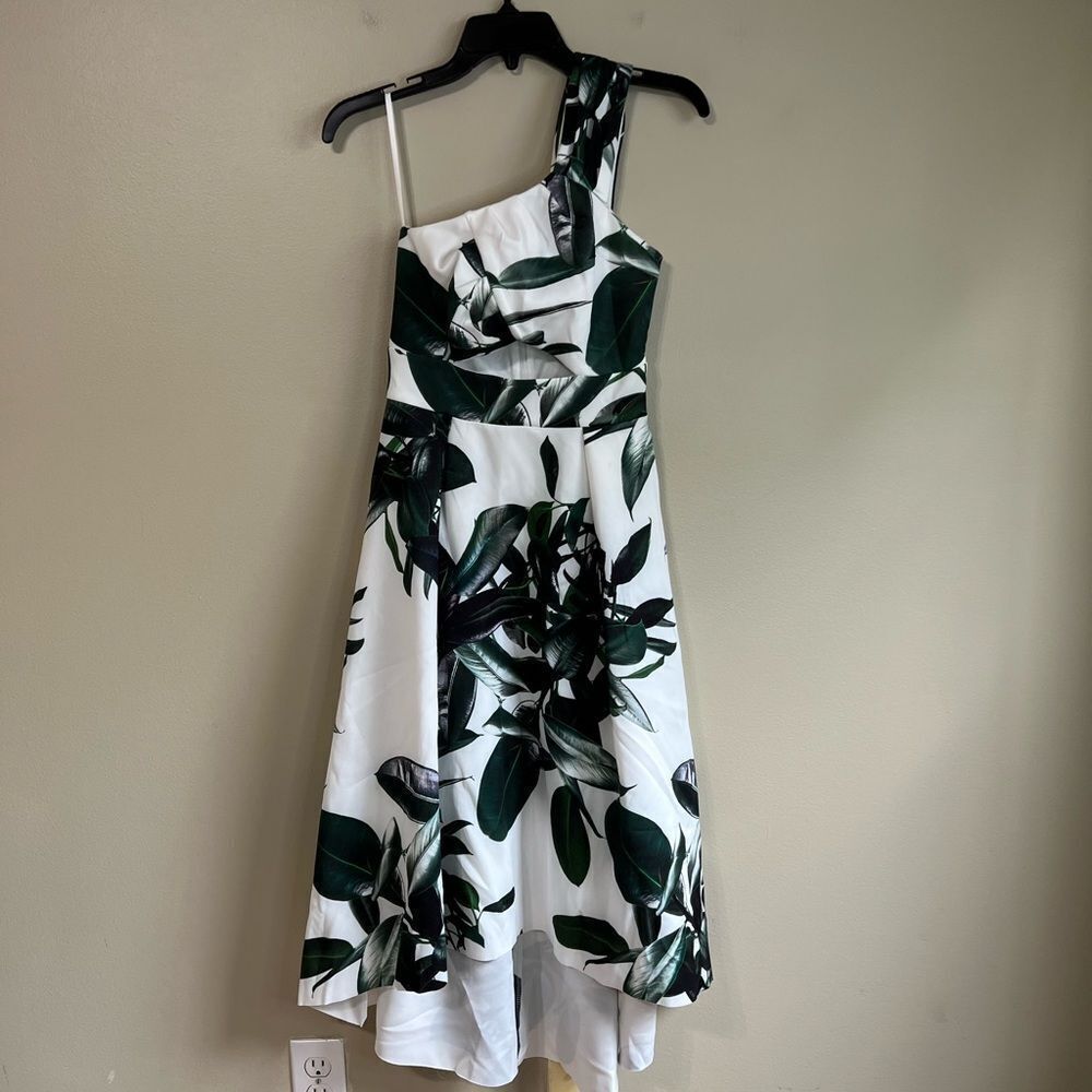NWT asos leaf white green petite dress‎